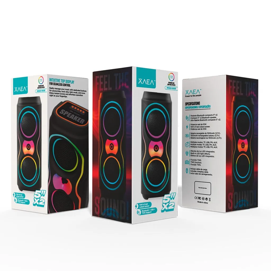PARLANTE TORRE 5''X2 MODX-003S - XAEA - NEGRO