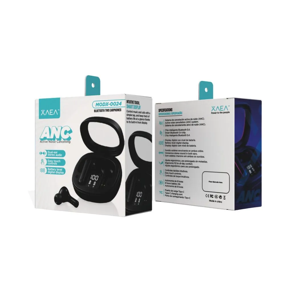 MANOS LIBRES TWS ANC MODX-0024 - XAEA - NEGRO