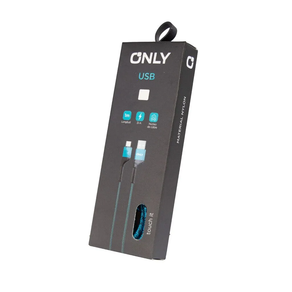 CABLE USB MOD 58 - TEXTIL ONLY - V8 - AZUL