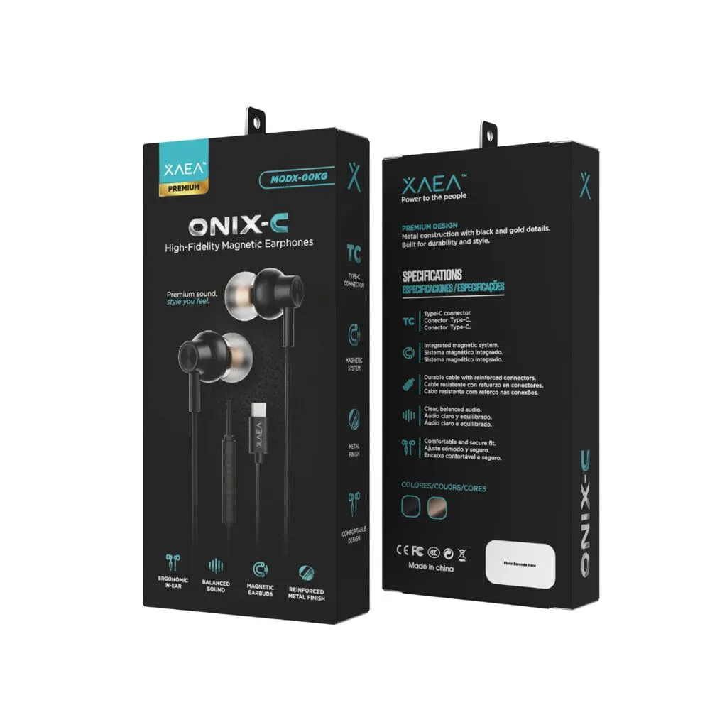 MANOS LIBRES CON TIPO C MODX-00KG - XAEA - NEGRO (ONIX-C)