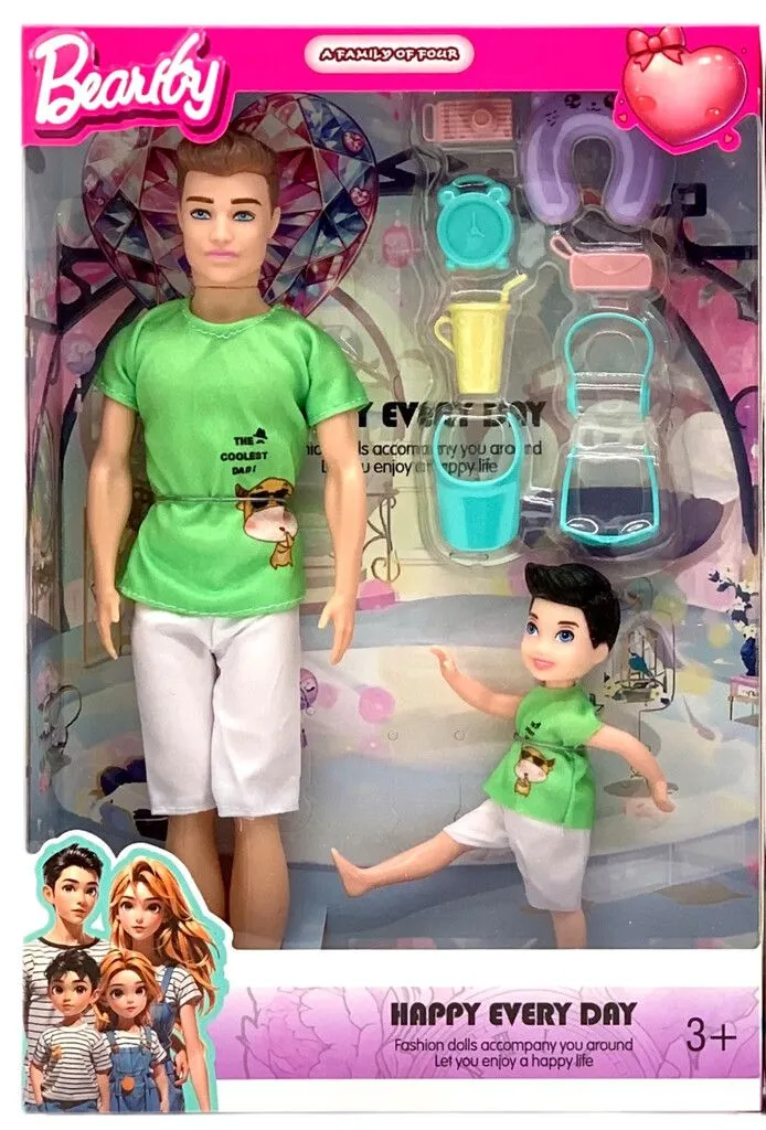MUÑECA/O CON ACCESORIOS E HIJO PAPA MARZ-019 - ZUMO - VERDE