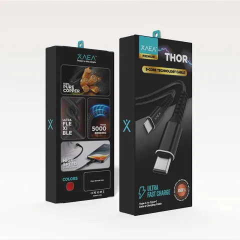 CABLE THOR TIPO C-TIPO C MODX-00MM - XAEA - NEGRO