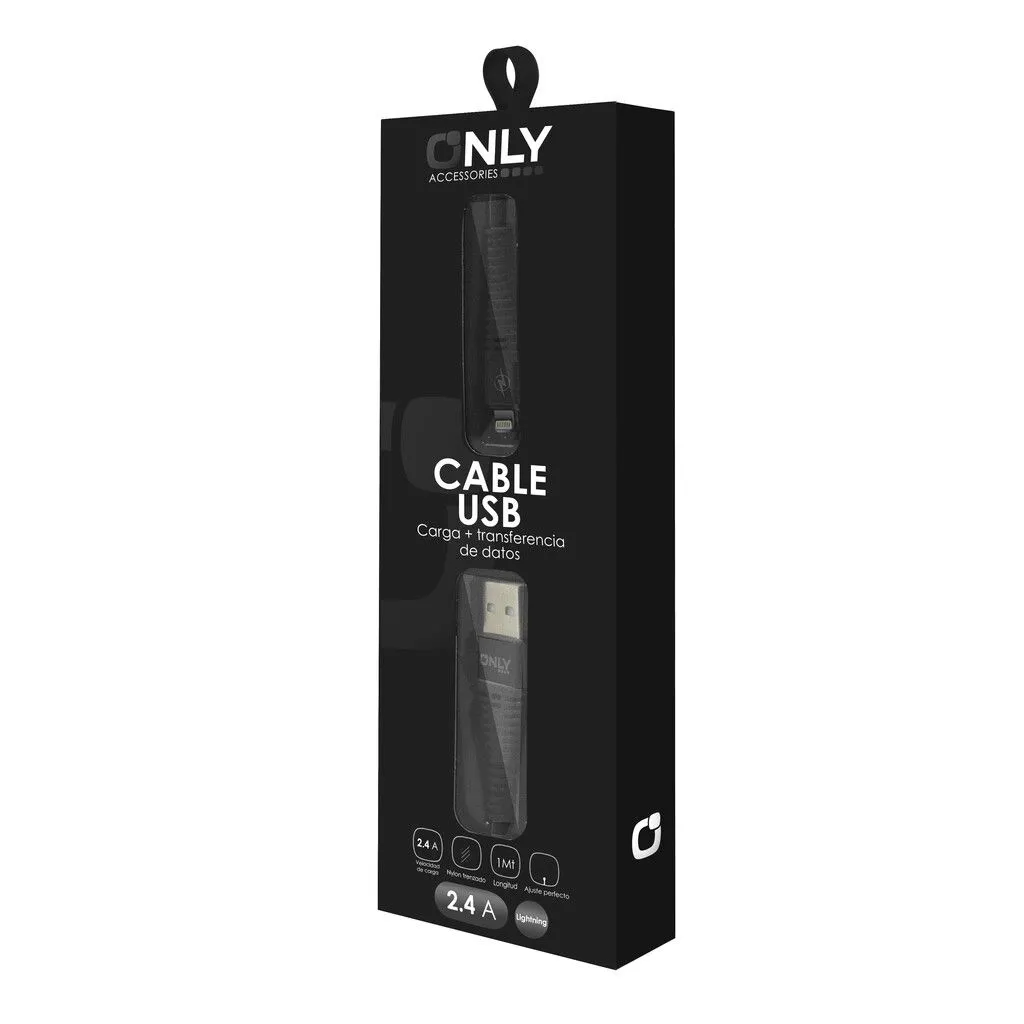 CABLE USB MOD 40 - LIGHTNING - NEGRO
