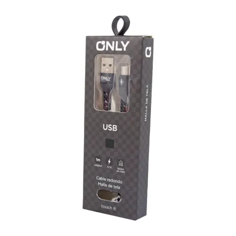 CABLE USB MOD 47 - TIPO C - 2.4 Amp NEGRO