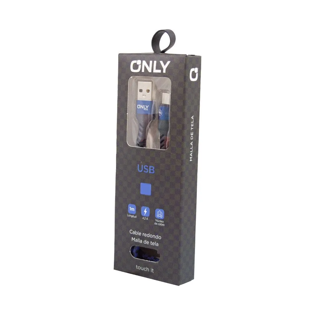 CABLE USB MOD 47 - TIPO C - 2.4 Amp AZUL