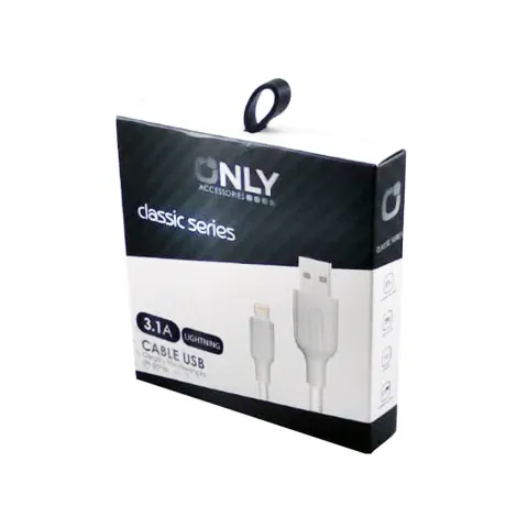 CABLE USB MOD 49 - LIGHTNING - BLANCO