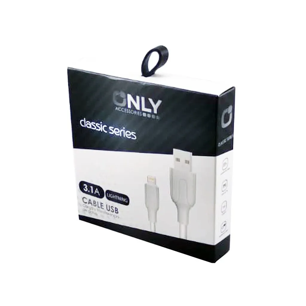 CABLE USB MOD 49 - LIGHTNING - BLANCO