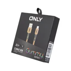 CABLE USB MOD 67 - GUMMY - TIPO C - ROSA