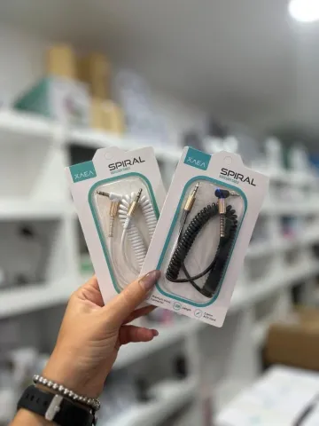 CABLE AUX 3,5 MOD69 - 1,8 METROS - SPIRAL - NEGRO