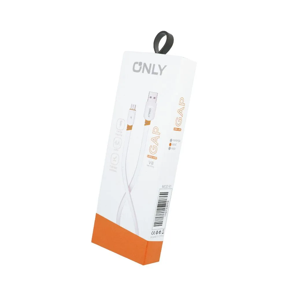 CABLE USB MOD91 GAP - ONLY - V8 - 4 A - NARANJA