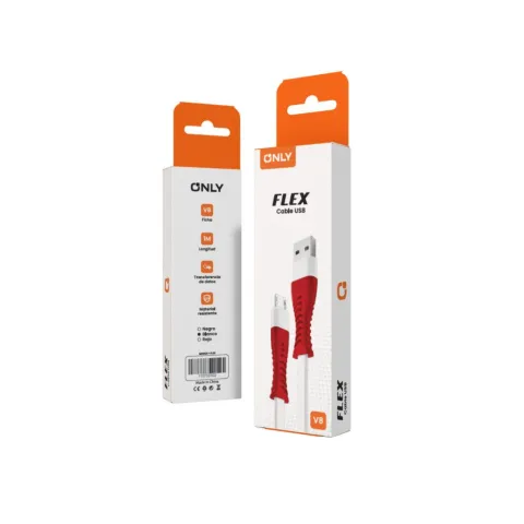 CABLE USB MOD 121 - ONLY - V8 - BLANCO