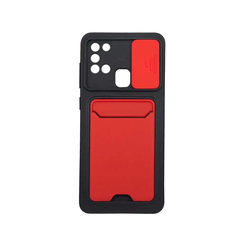 TPU MOD07 TARJETERO Y PROT CAM SAM A13 RED - ONLY
