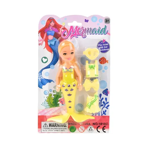 MUÑECA MINI SIRENA 1810B - ZUMO - AMARILLO