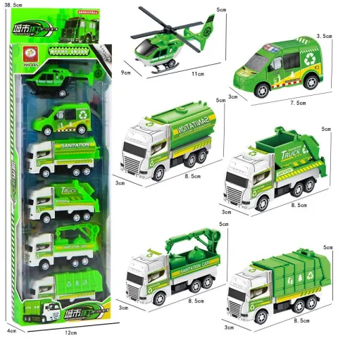 BLISTER x6 AUTOS JUGUETE MODZ-504 - ZUMO - VERDE