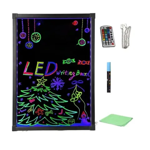 PIZARRA LED CON LUZ DE 23CM X 30CM CON MARCADOR
