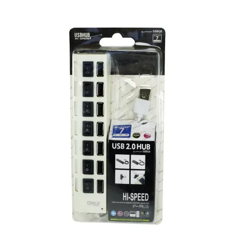 ADAPTADOR HUB USB 7 PUERTOS - BLANCO