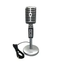 MICROFONO MULTIMEDIA VINTAGE MINI PLUG MIC-2030 PLATA