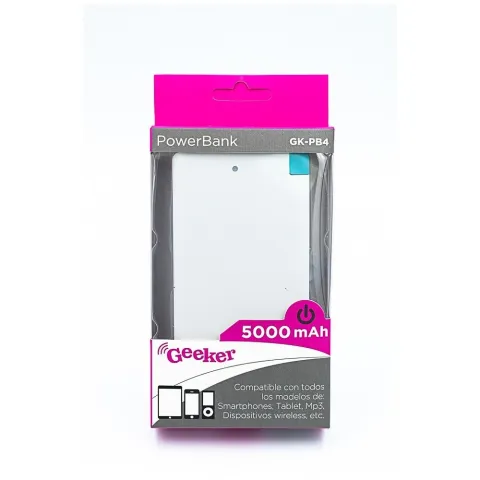POWER BANK GEEKER CHARGER 5000 MAH - BLANCO