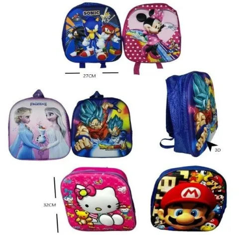 MOCHILA INFANTIL 3D PERSONAJES