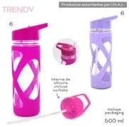 BOTELLA TRENDY SILICONA LILA 500 ML