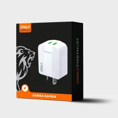 ADAPTADOR-CARGADOR 220V MODO-006 - 2USB - ONLY - BLANCO