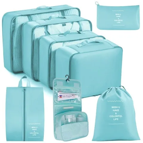 SET VIAJE 8 PIEZAS MODV-0008 - VARIOS - CELESTE