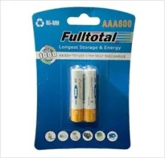 PILA RECARGABLE FULLTOTAL AAA 800 MAH X 2 UNIDADES