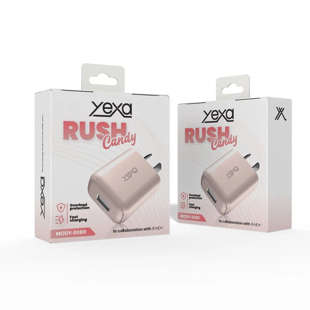 ADAPTADOR-CARGADOR 220V MODY-00B9 4.8A - RUSH - 1USB - YEXA - ROSA