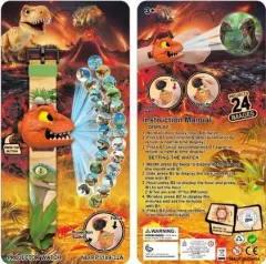 RELOJ INFANTIL CON PROYECTOR DINOSAURIO MOD.1 MODV-00I2 - VARIOS - NARANJA