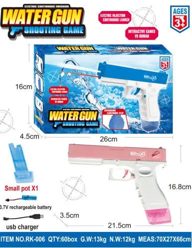 PISTOLA DE AGUA CONTINUA TIPO GLOCK SARZ-024 - ZUMO - AZUL