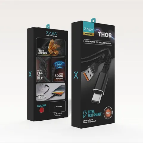 CABLE USB MODX-026 THOR TIPO C - XAEA - NEGRO