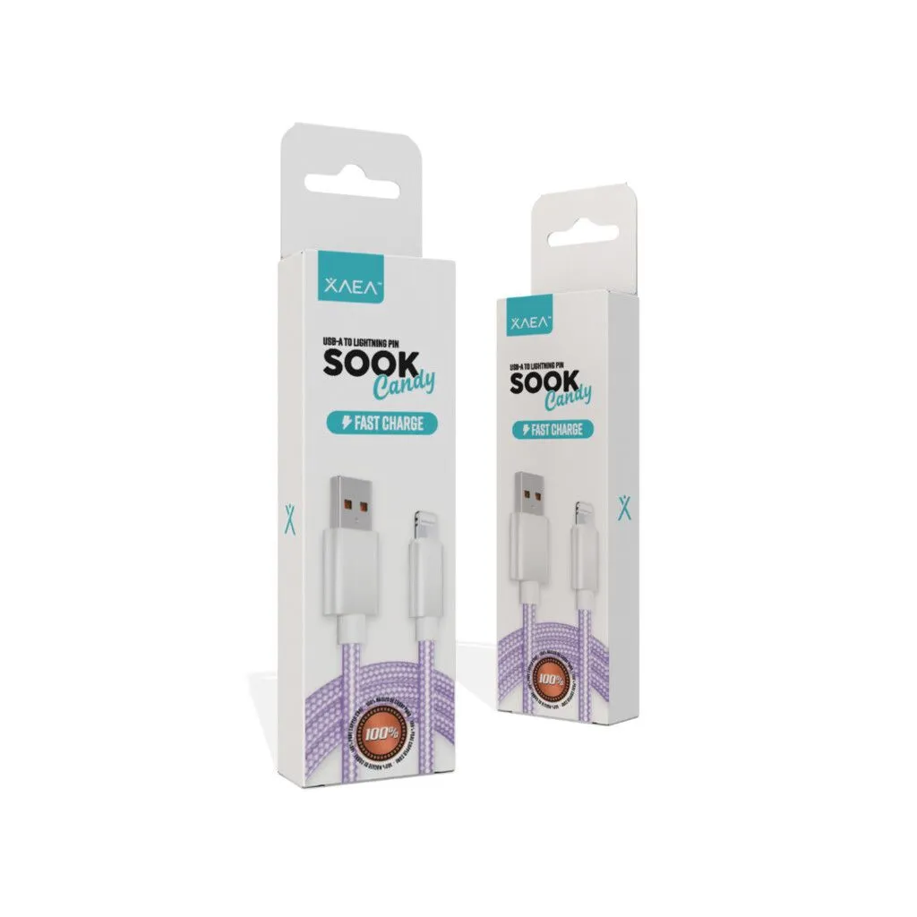 CABLE USB LIGHTNING MODX-092 - SOOK CANDY - XAEA - VIOLETA