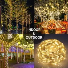 TIRA DE LUCES PARA EXTERIOR 10 MTS SOLAR MODV-003J - VARIOS - BLANCO