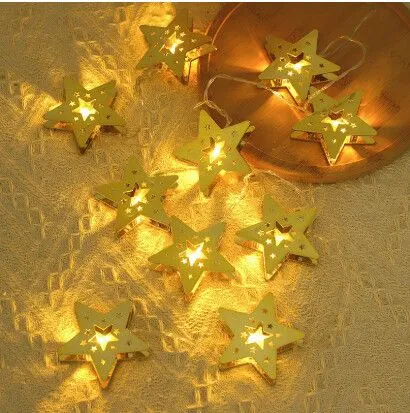 GUIRNALDA ESTRELLA DORADA 2MTS MODV-003E - VARIOS - LUZ CALIDA
