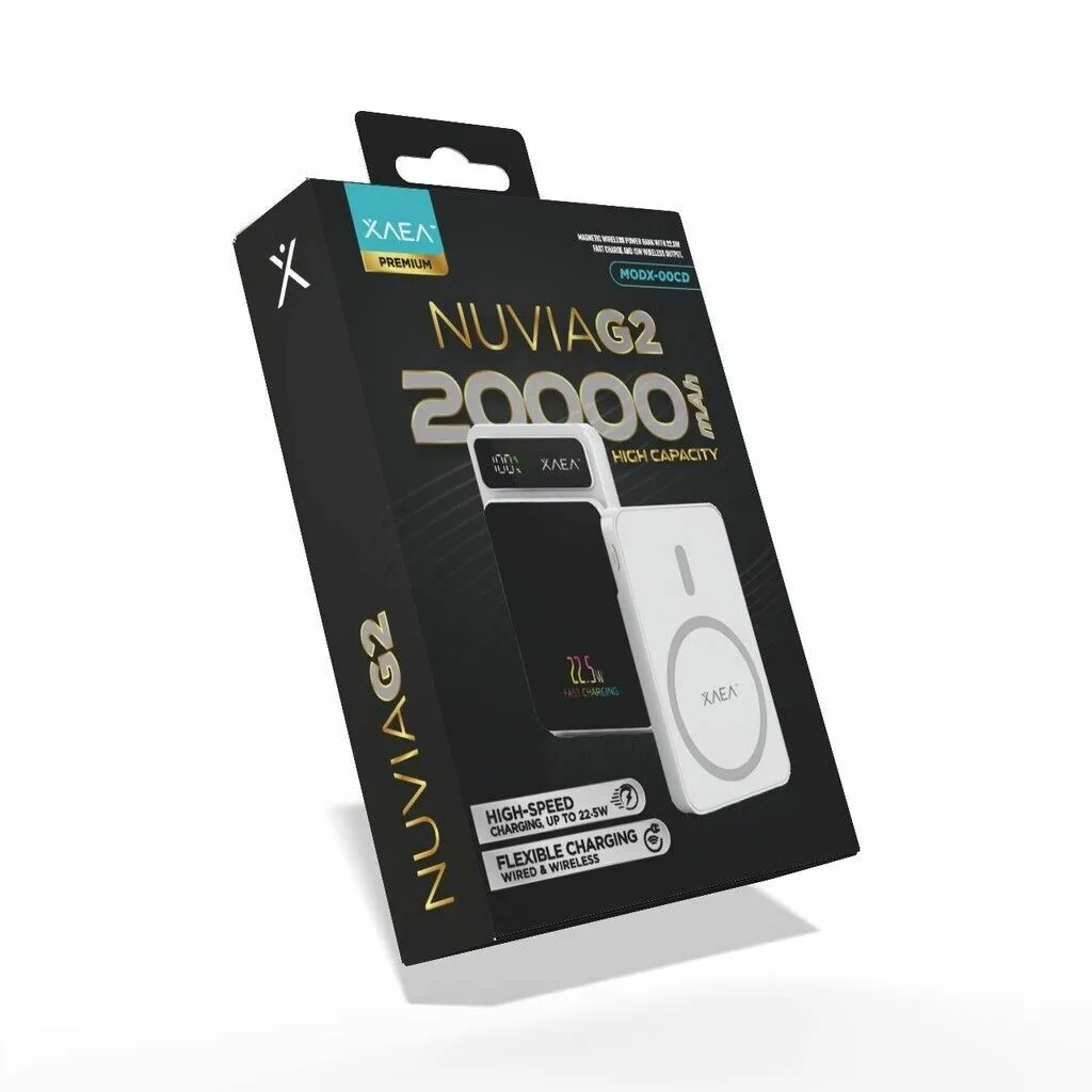 POWER BANK NUVIA G2 KJ-CX10 WIRELESS 20000 MAH MODX-00CD - XAEA - BLANCO