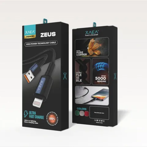 CABLE ZEUS TIPO USB-LIGHTNING MODX-00MF - XAEA - AZUL METAL