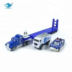 SET DE AUTOS DE POLICÍA A TRACCIÓN DE ALUMINIO ESCALA 1:87 ATRZ-013 - ZUMO - AZUL
