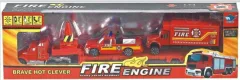SET DE AUTOS DE BOMBEROS A TRACCION DE ALUMINIO ESCALA 1:87 ATRZ-008- ZUMO - ROJO