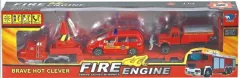 SET DE AUTOS DE BOMBEROS A TRACCION DE ALUMINIO ESCALA 1:87 ATRZ-008- ZUMO - ROJO