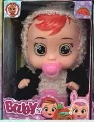 MINI BEBE LLORÓN CON DISFRAZ DE 11.25 CM MARZ-014 - ZUMO - NEGRO