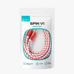 CABLE AUX 3,5 MOD75 - 2 METROS - METAL - ROJO
