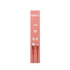 CABLE USB MOD 118 ECO LISO 2 - ONLY - V8 - ROJO