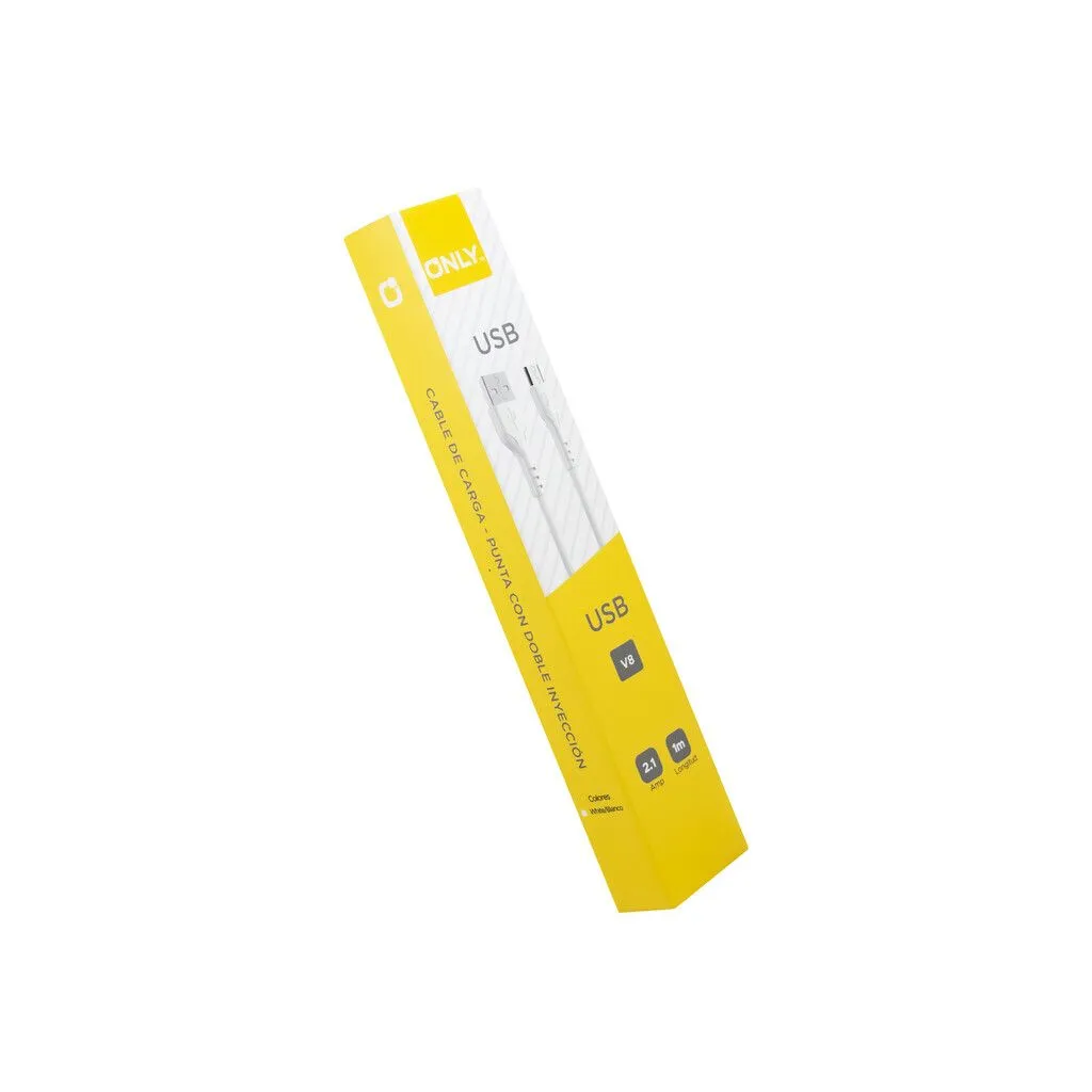 CABLE USB MOD 124 ECO CLASSIC - ONLY - V8 - BLANCO