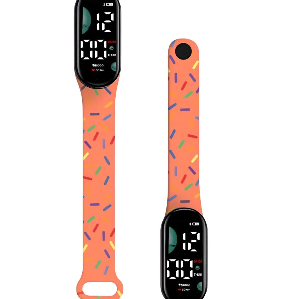 WATCH BAND KIDS CONFETTI MODS-769 - ST - NARANJA