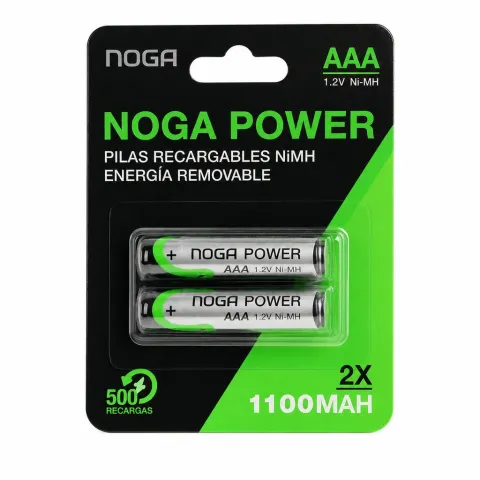 PILAS AAA BLISTER RECARGABLE NOGA 1100MAH