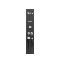 CABLE USB MOD 118 ECO LISO 2 - ONLY - V8 - NEGRO