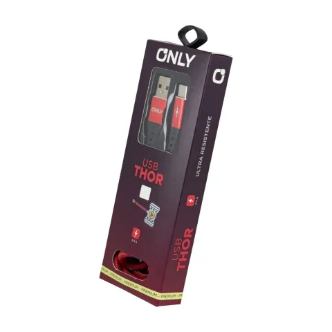 CABLE USB MOD27 - THOR - TIPO C - ROJO