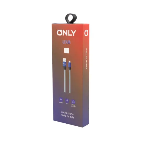 CABLE USB MOD 32 - RAYAS - V8 - AZUL
