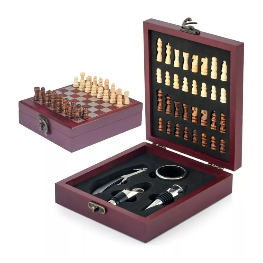 SET DESCORCHADOR 5 PIEZAS CON AJEDREZ MODS-792 - ST - NEGRO