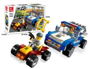 ENCASTRABLE POLICIAS Y LADRONES-4 X 4-197 PIEZAS JDMZ-115 - ZUMO - AZUL